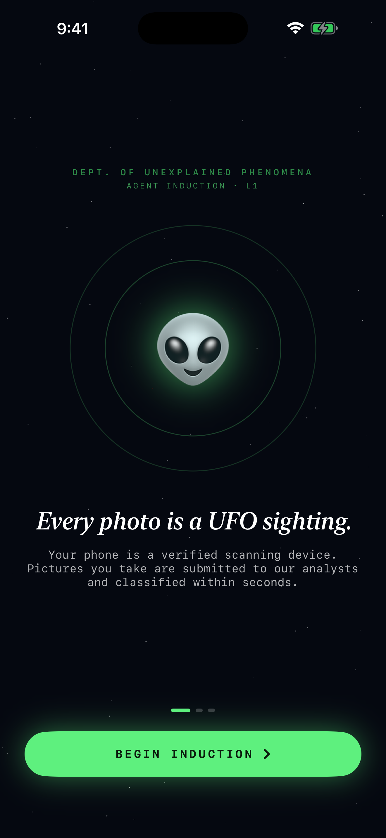 Alien Disclosure scanner locking onto a subject