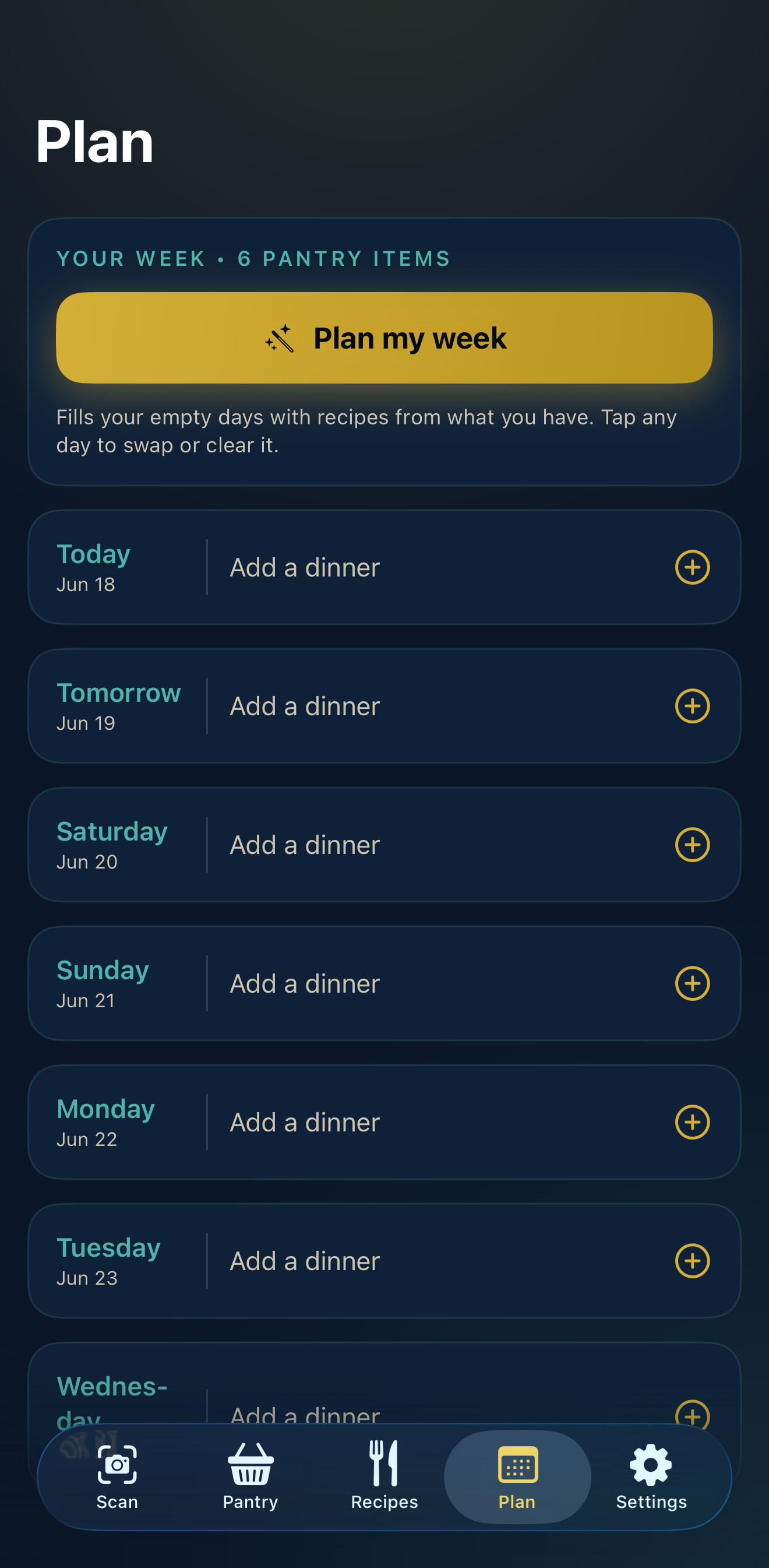 A generated recipe built from ingredients you already have