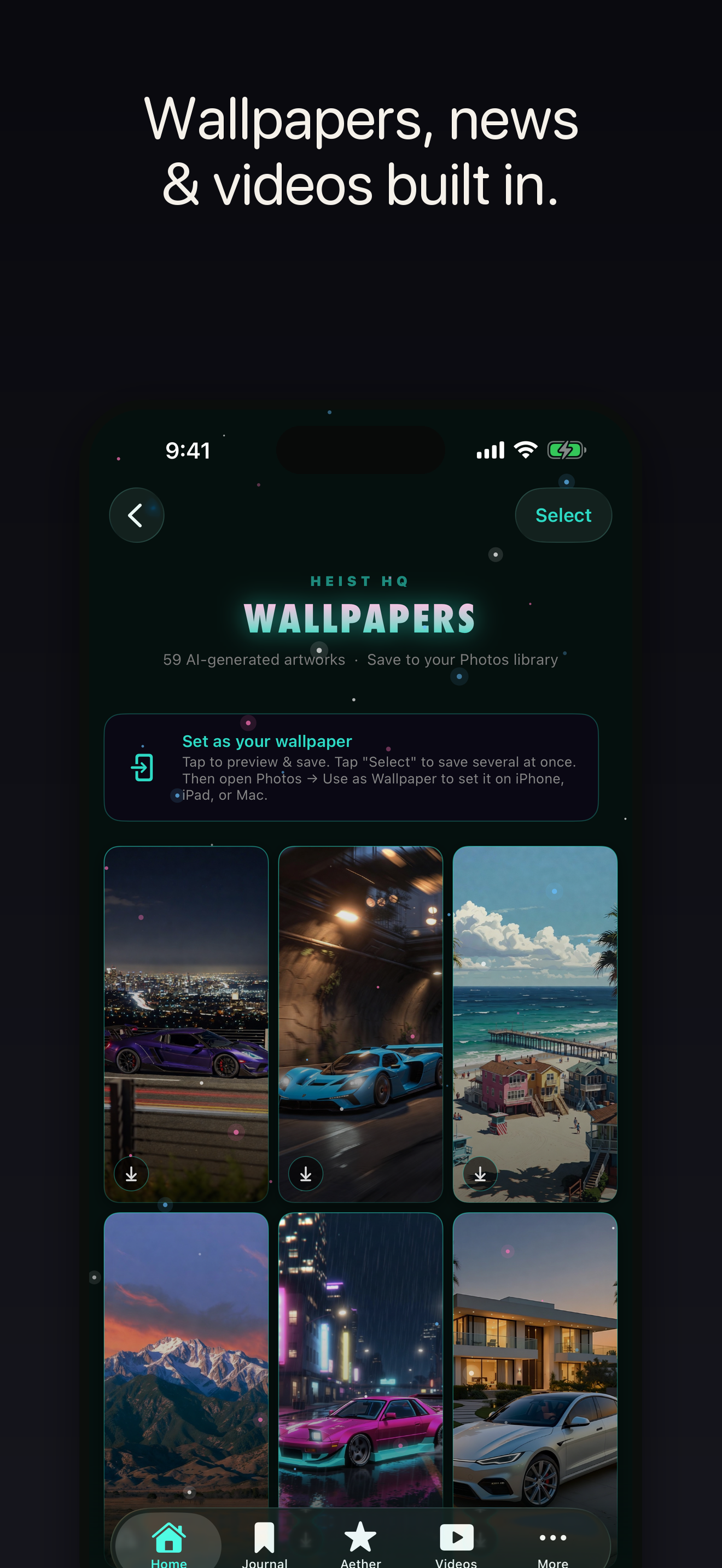 Heist HQ — AI-generated wallpapers gallery