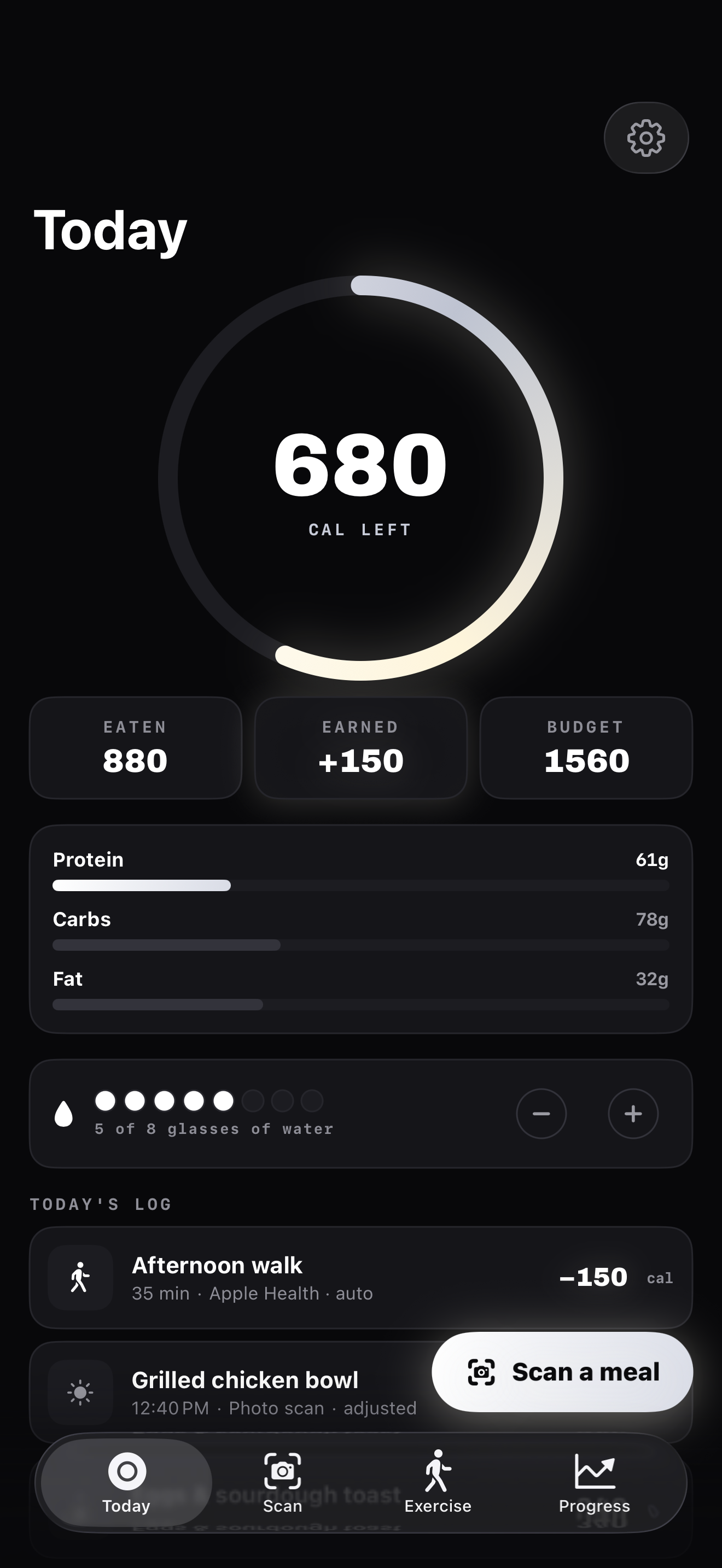 I Want To & I Will — Today ring, calories left