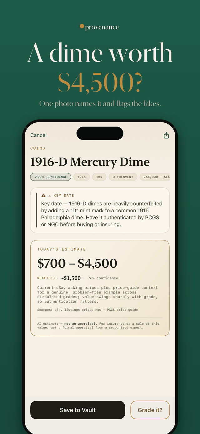 Provenance — a graded collectible value estimate