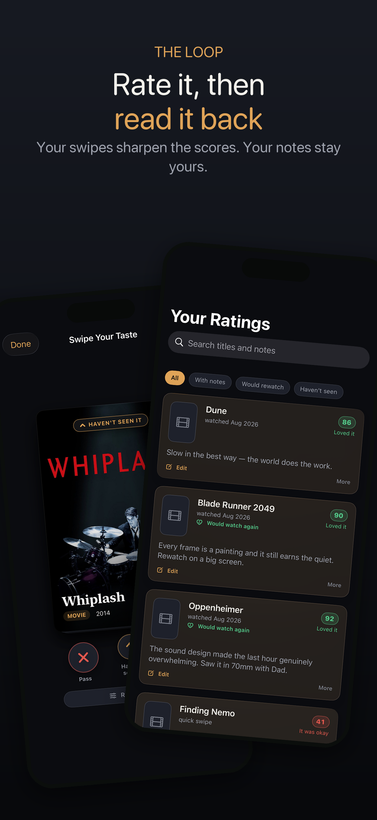ReelCritic — rate it, then read your diary back