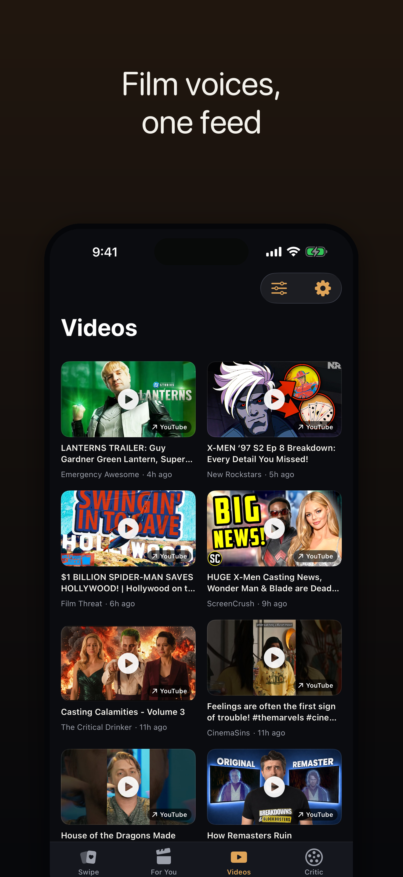 ReelCritic — a curated film video feed