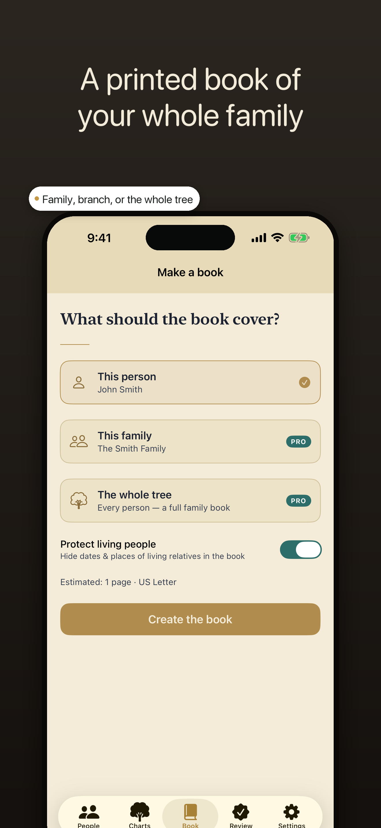 Treelore — make a family history book